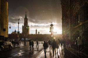People walk near Red Square