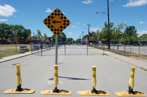 First stages of the City of Hamilton’s official street hockey rink. Hamilton, Ontario, Canada
