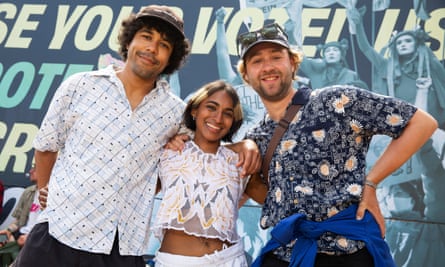 Will, Shayna and Alastair at Glastonbury.