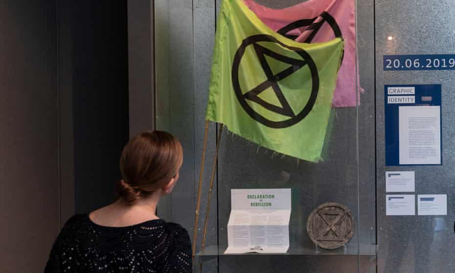 Objects from Extinction Rebellion on display at the V&A