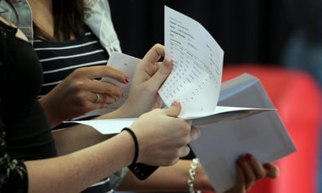 Students open their A-level results.