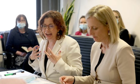 Australia’s social services minister Amanda Rishworth and finance minister Katy Gallagher