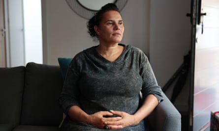 Kai Shannon’s mother, Bianca Simpson, sitting on a sofa