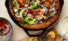 Dorie Greenspan's smoked salmon dutch baby.