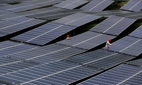 A photovoltaic power station in China, which controls the vast bulk of the world’s PV manufacturing, according to the International Energy Agency.