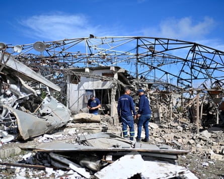 Destroyed TV and telephone tower