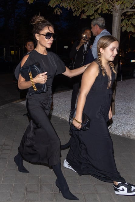 Victoria Beckham and daughter Harper Beckham.