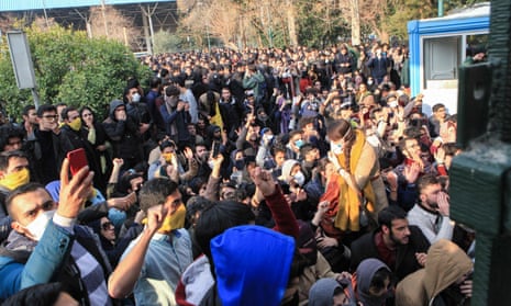 Students protest at the University of Tehran