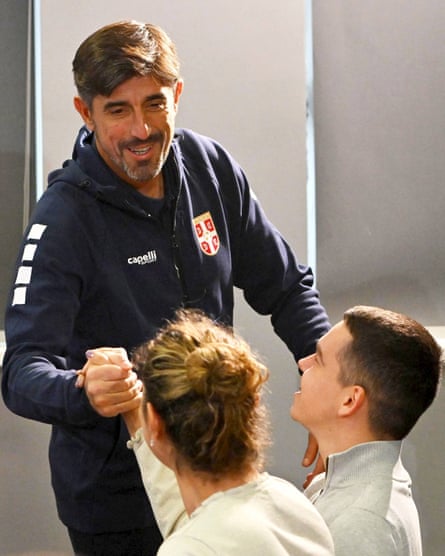 Veljko Paunovic greets members of the media in Serbia