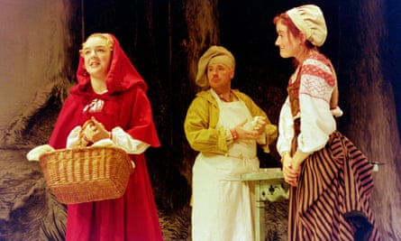 Into The Woods, with Sheridan Smith as Little Red Riding Hood, Nicholas Holder as the Baker, and Sophie Thompson as the Baker’s Wife, at the Donmar Warehouse, London, 1998.