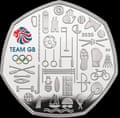A close-up of the Team GB commemorative 50p coin