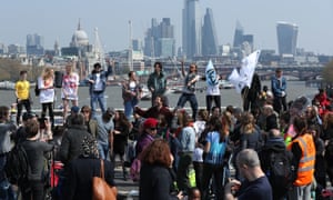 Protesters on Waterloo Bridge