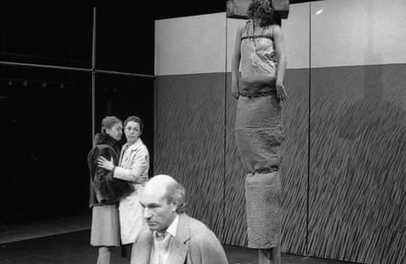 Patrick Stewart, centre, as William Shakespeare in Edward Bond’s Bingo at the Other Place, Stratford-upon-Avon, in 1976.