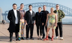 Justin Ridler, Jordon Gogoas, Jordan Dalah, Yatu Widders-Hunt, Rory Rice, Gillian Campbell, Joel Babicci. Fashion week Sydney 2021.