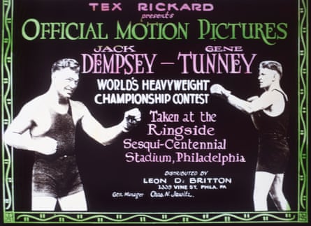 A publicity poster for the motion picture of the Jack Dempsey v Gene Tunney fight