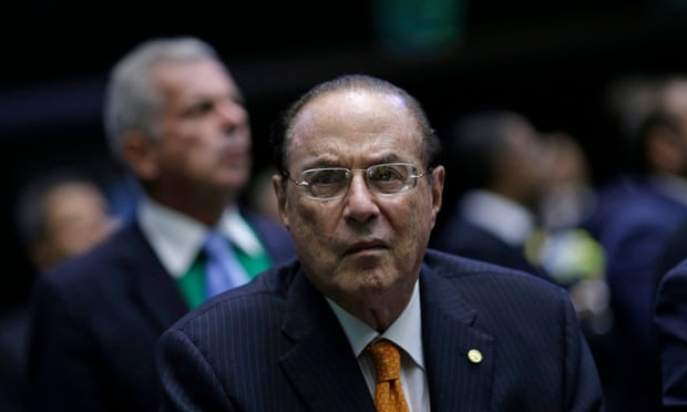 Paulo Maluf listens to the debate over the impeachment of President Dilma Rousseff in BrasÃ­lia, 2016.