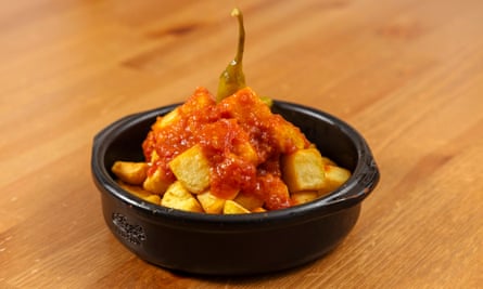 ‘Soaking up hot savoury liquids’: patatas bravas.