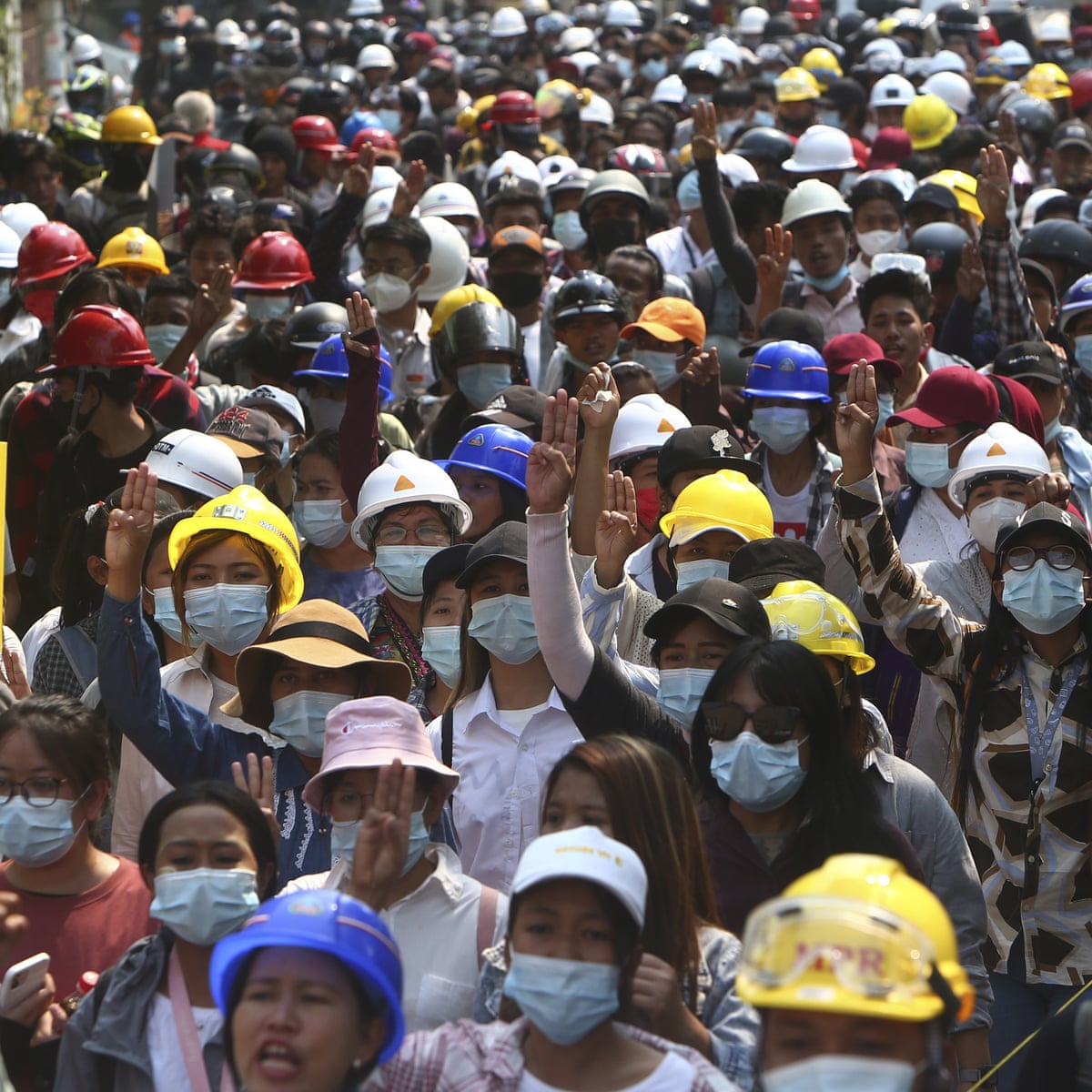 Myanmar Tens Of Thousands Turn Out For Sunday Protests Despite Overnight Raids Myanmar The Guardian Myanmar Tens Of Thousands Turn Out For Sunday Protests Despite Overnight Raids Myanmar The Guardian