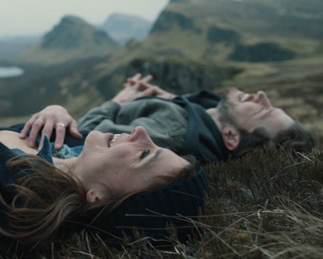 The moments supposed to be joyous and life-affirming are pretty insufferable … l to r, Aylin Tezel as Kira and Chris Fulton as Ian in Falling Into Place.