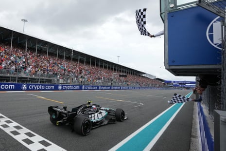 Mercedes driver Kimi Antonelli of Italy finishes first.
