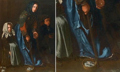 Woman Begging With Two Children. The painting provides a tantalising clue about the possible early history of denim.