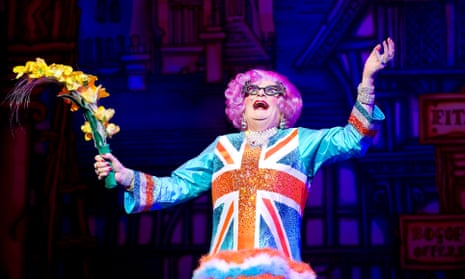 Barry Humphries as Dame Edna Everage in Dick Whittington at the New Wimbledon Theatre in 2011.
