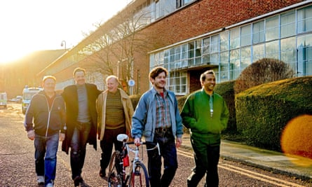 Mark Lewis Jones, Paul Rhys, Steffan Rhodri, Iwan Rheon and Phaldut Sharma in Men Up.