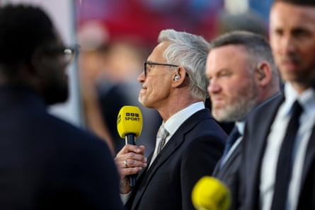 Gary Lineker working for BBC Sport after Crystal Palace’s 1-0 FA Cup final win