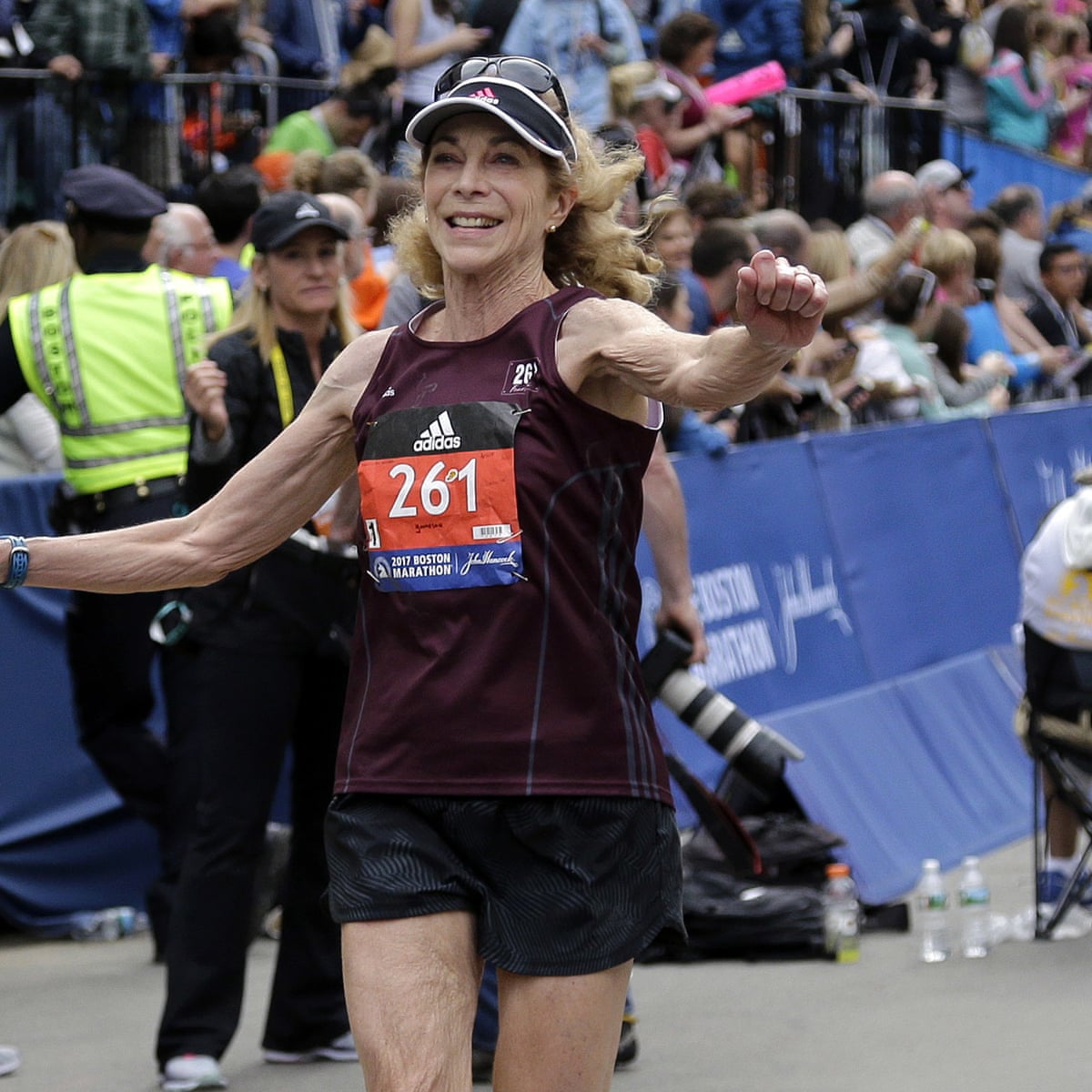 First woman to officially run Boston Marathon does it again – 50 years later | Marathon running | The Guardian