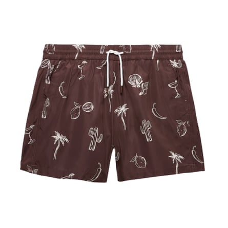 M&S Quick-dry patterned swim trunks