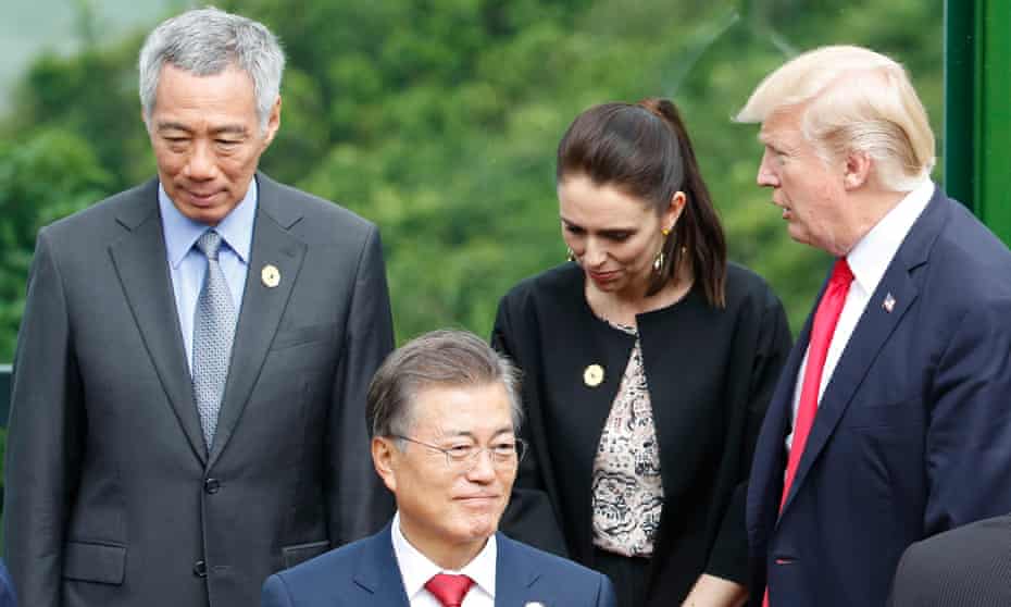 Jacinda Ardern first met Donald Trump face to face at the east Asia summit in Vietnam