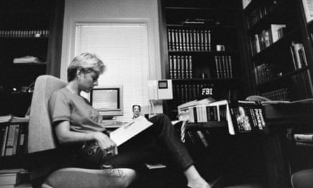 Patricia Cornwell in her study in 1992.