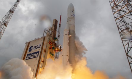 The launch of the space telescope from French Guiana last month.