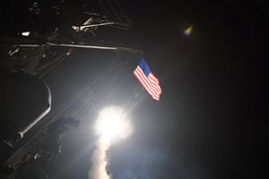 U.S. Navy guided-missile destroyer USS Porter (DDG 78) conducts strike operations while in the Mediterranean Sea which U.S. Defense Department said was a part of cruise missile strike against Syria on April 7, 2017. Ford Williams/Courtesy U.S. Navy/Handout via REUTERS ATTENTION EDITORS - THIS IMAGE WAS PROVIDED BY A THIRD PARTY. EDITORIAL USE ONLY.