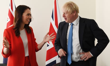 Prime Minister Boris Johnson meets the Prime Minister of New Zealand Jacinda Ardern at the United Nations Headquarters in New York, USA, ahead of the 74th Session of the UN General Assembly. September 23, 2019. 
