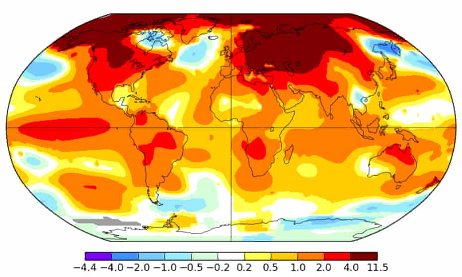 February 2016 global surface temperature anomalies.