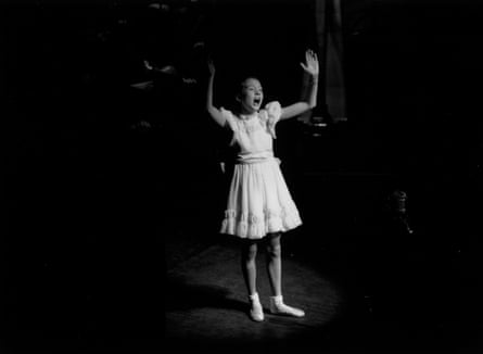 Julie Andrews on stage at the London Palladium in 1948 during a Royal Command Performance.