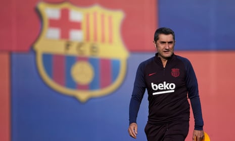 Ernesto Valverde pictured in September 2019 during his time as Barcelona’s manager.