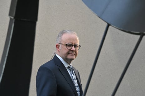 Anthony Albanese is interviewed on morning television at Parliament House in Canberra on Wednesday morning.