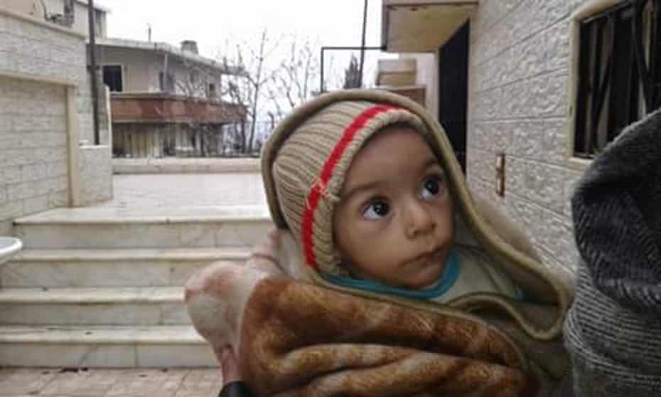 Image of a young child supplied by activists in the Syrian town of Madaya