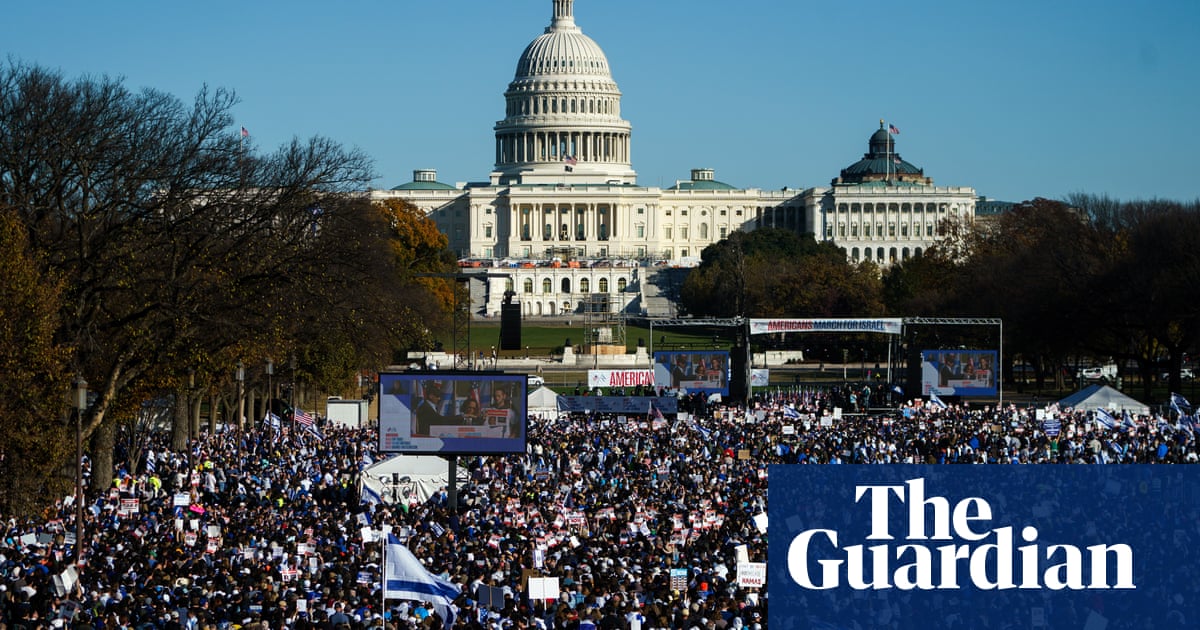 'No ceasefire!': tens of thousands march for Israel in Washington DC