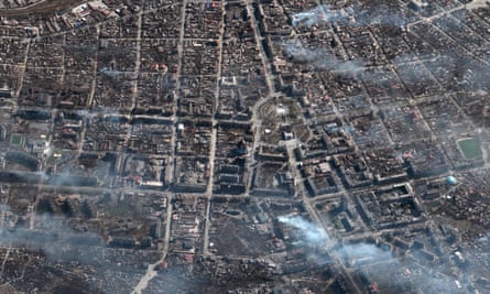 A satellite image of Mariupol, Ukraine, 2022.