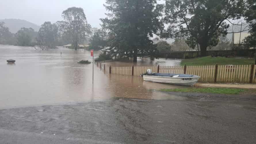 A flooded park in Wollombi in the Hunter Valley.