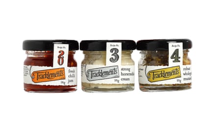 Mini jar condiments by Tracklements