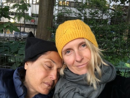 Elizabeth Gilbert with Rayya Elias while the latter was having treatment for cancer