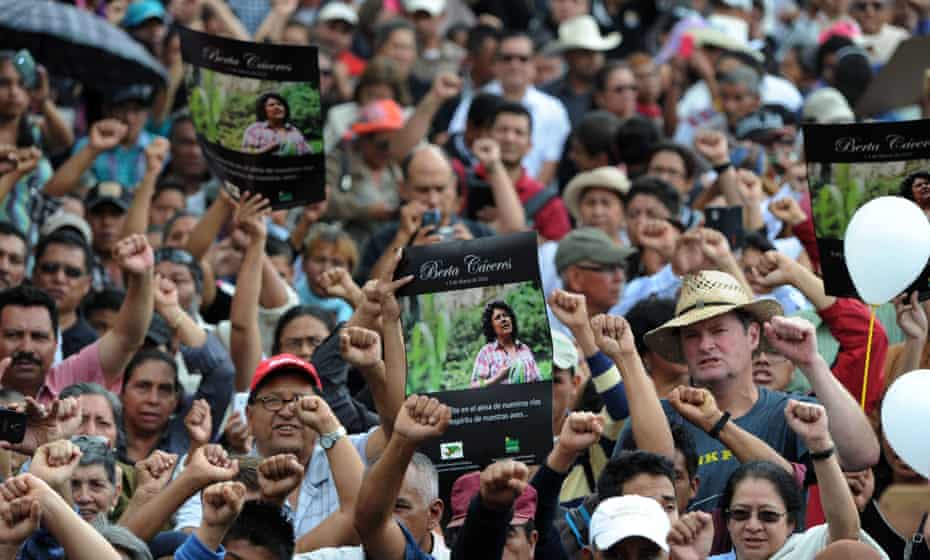 Hundreds gathered for the funeral of murdered indigenous activist Berta Caceres, in La Esperanza on March 5, 2016.