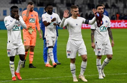 Marseille players apologise to fans after their defeat to second-tier Annecy.