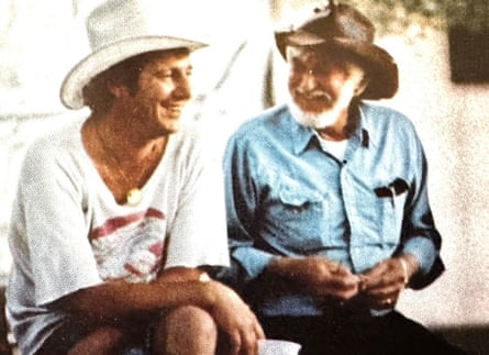Jerry Jeff Walker, left, and Hondo Crouch, right, in Luckenbach, Texas.
