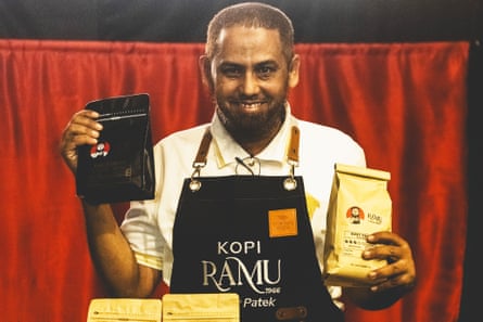 Umar Patek, with his own coffee blend, Ramu, on 3 June 2025.