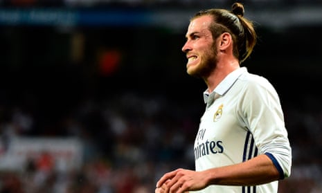 Real Madrid’s Welsh forward Gareth Bale grimaces during Sunday’s match against Barcelona.